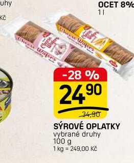 SÝROVÉ OPLATKY vybrané druhy 100 g 