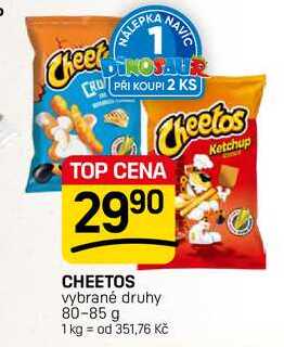 CHEETOS vybrané druhy 80-85 g