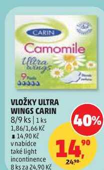VLOŽKY ULTRA WINGS CARIN, 8/9 ks  