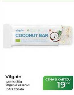Vilgain tyčinka 30g Organic Coconut
