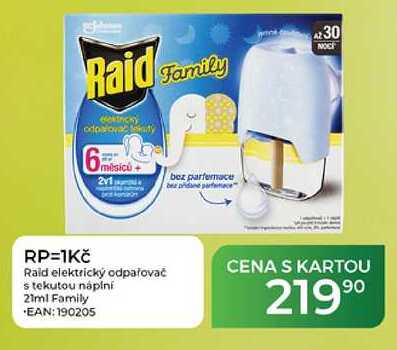 RP=1Kč Raid elektrický odpalovač s tekutou náplní 21ml Family 