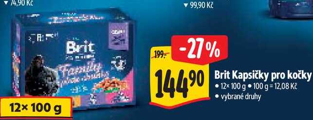 Brit Kapsičky pro kočky, 12x 100 g