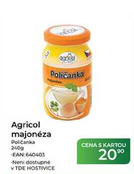 Agricol majonéza Poličanka 240g