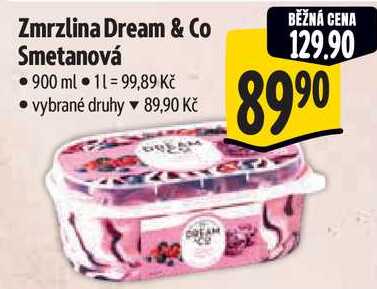 Zmrzlina Dream & Co Smetanová, 900 ml 