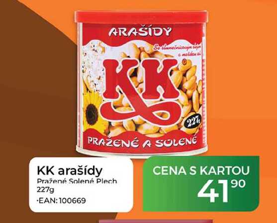 KK arašídy Pražené Solené Plech 227g 