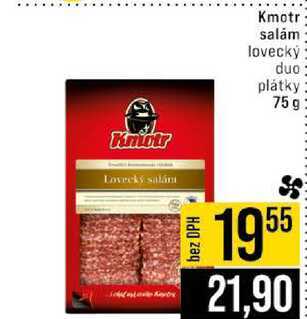 Kmotr salám lovecký duo plátky 75g