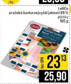Le&Co pražská šunka nejvyšší jakosti 95% platky 100 g 