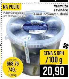 Varmuža zavináče z marinovaných sledu 100g