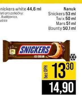 Nanuk Snickers 53 ml Twix 50 ml Mars 51 ml Bounty 50,1 ml 