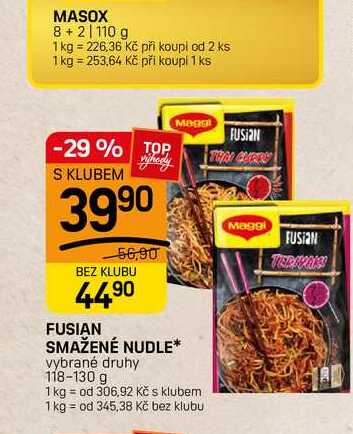 FUSIAN SMAŽENÉ NUDLE* vybrané druhy 118-130 g