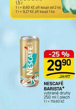 NESCAFÉ BARISTA* vybrané druhy 250 ml | plech 