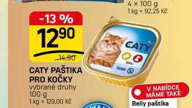 CATY PAŠTIKA PRO KOČKY vybrané druhy 100 g 