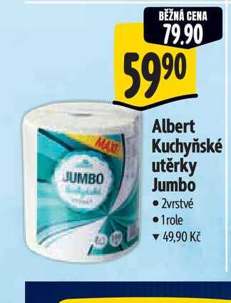 Albert Kuchyňské utěrky Jumbo 2vrstvé 1 role