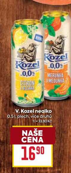 V. Kozel nealko 0,51, plech
