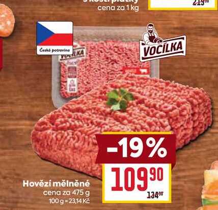 Hovězí mělněné cena za 475 g 