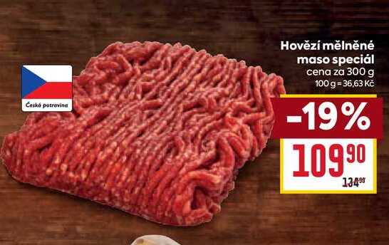 Hovězí mělněné maso speciál cena za 300 g 