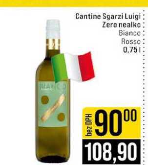 Cantine Sgarzi Luigi Zero nealko Bianco Rosso 0.75l