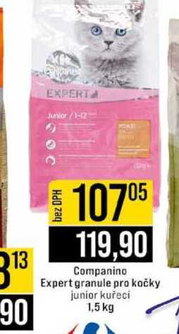 Companino Expert granule pro kočky junior kuřecí 1,5 kg 