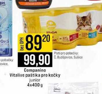 Companino Vitalive paštika pro kočky junior 4x400 g 