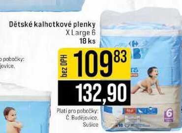 Dětské kalhotkové plenky pobočky jovice XLarge 6 18 ks 