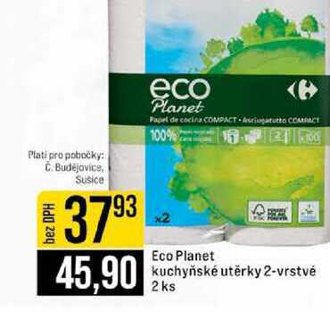 Eco Planet kuchyňské utěrky 2-vrstvé 2 ks 