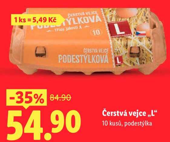 Čerstvá vejce „L“, 10 kusů, podestýlka 