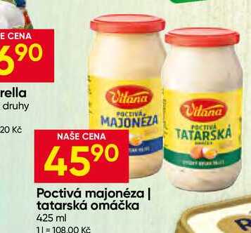Poctivá majonéza, tatarská omáčka 425 ml 