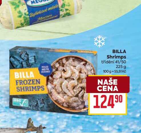 BILLA Shrimps třídění 41/50 225 g 