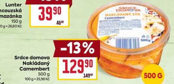 Srdce domova Nakládaný Camembert 500 g 