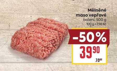 Mělněné maso vepřové balení, 500 g 