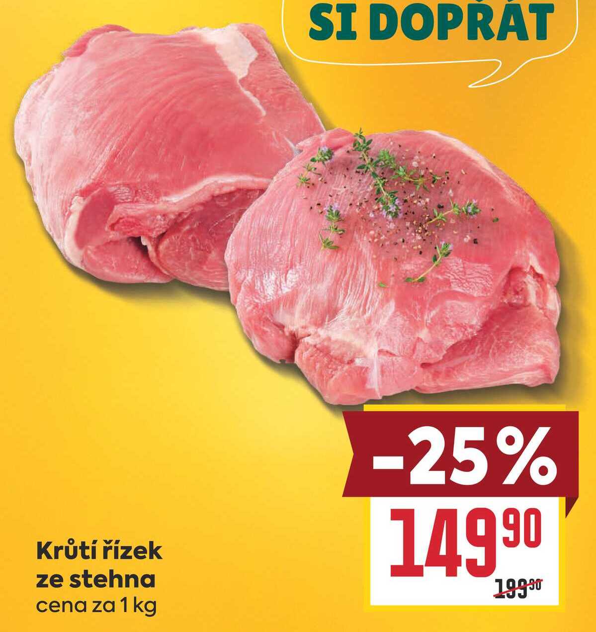 Krůtí řízek ze stehna cena za 1 kg 