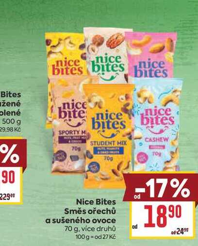 Nice Bites Směs ořechů a sušeného ovoce 70 g
