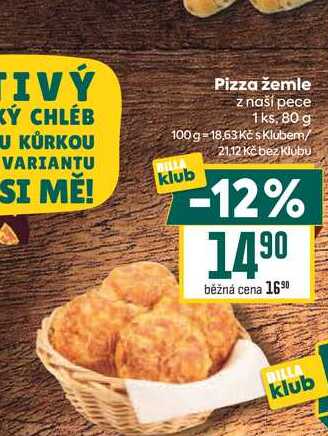 Pizza žemle z naší pece 1 ks, 80 g