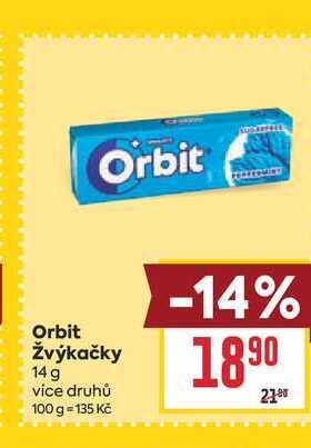 Orbit Žvýkačky 14 g 