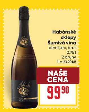 Habánské sklepy Šumivá vína demi sec, brut 0,75l