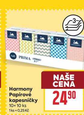 Harmony Papírové kapesníčky 10×10 ks 