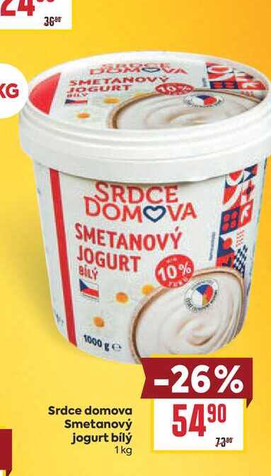 Srdce domova Smetanový jogurt bílý 1kg 
