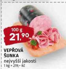 VEPŘOVÁ ŠUNKA nejvyšší jakosti 100g