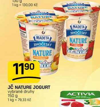 JČ NATURE JOGURT vybrané druhy 150 g
