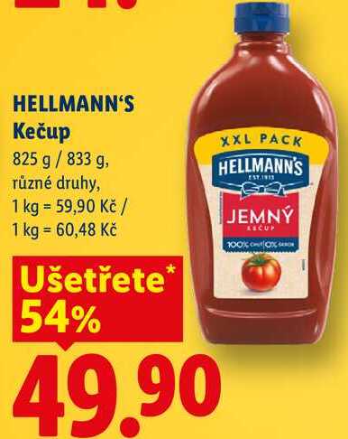 HELLMANN'S Kečup, 825 g/833 g