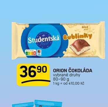 ORION ČOKOLÁDA vybrané druhy 80-90 g