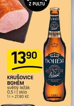 KRUŠOVICE BOHÉM světlý ležák 0,5l