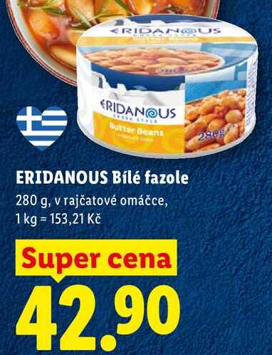 ERIDANOUS Bílé fazole, 280 g