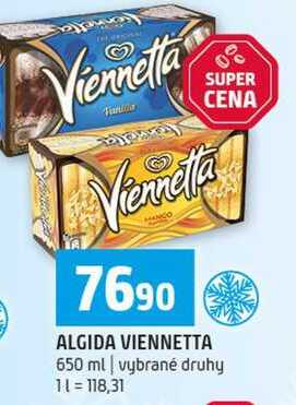 ALGIDA VIENNETTA 650 ml vybrané druhy