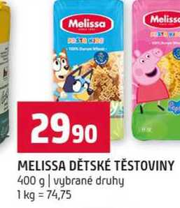 MELISSA DĚTSKÉ TĚSTOVINY 400 g vybrané druhy 
