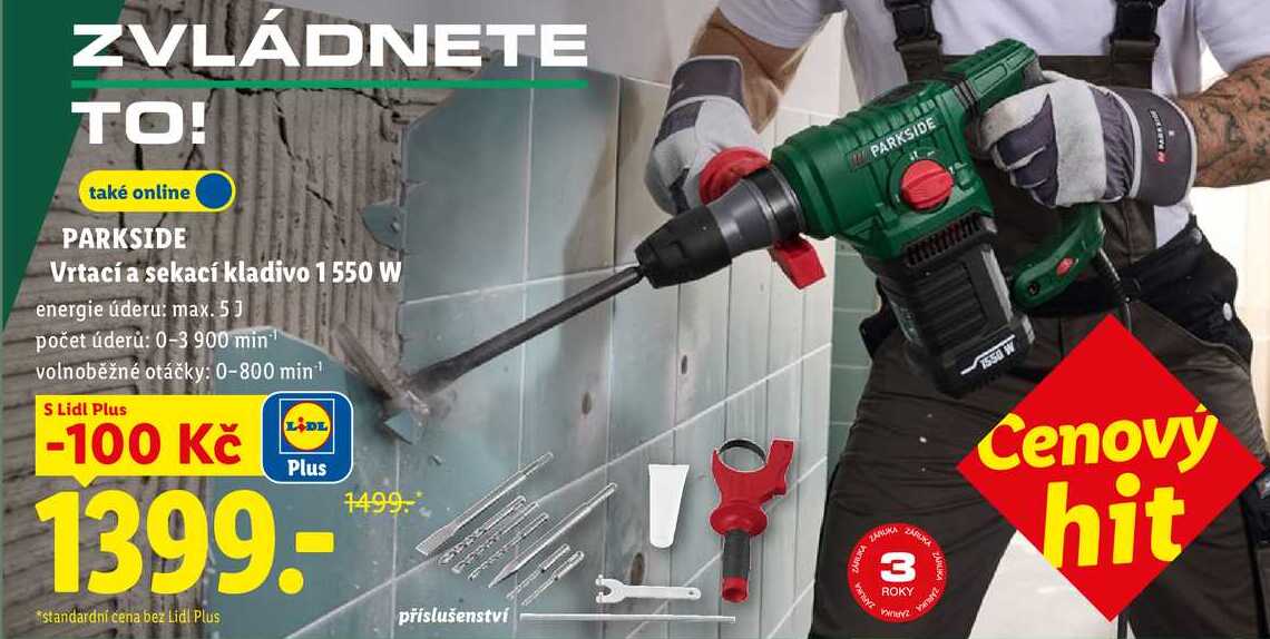 PARKSIDE Vrtací a sekací kladivo 1 550 W 