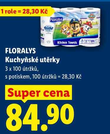 FLORALYS Kuchyňské utěrky, 3x 100 útržků