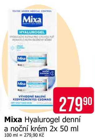 Mixa Hyalurogel denní a noční krém 2x 50 ml 