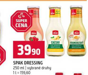 SPAK DRESSING 250 ml vybrané druhy