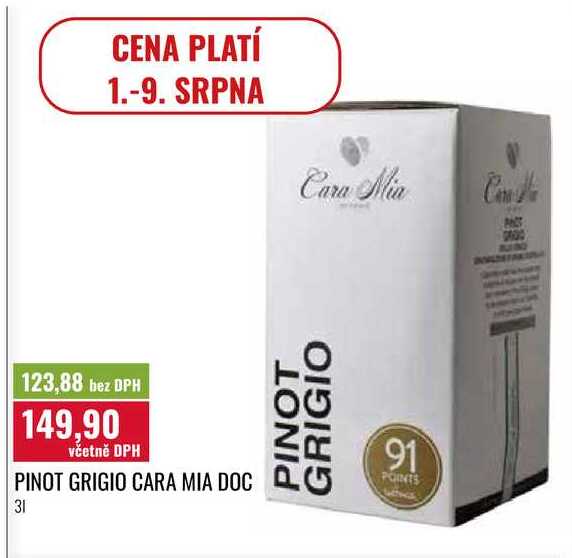 PINOT GRIGIO CARA MIA DOC 3l